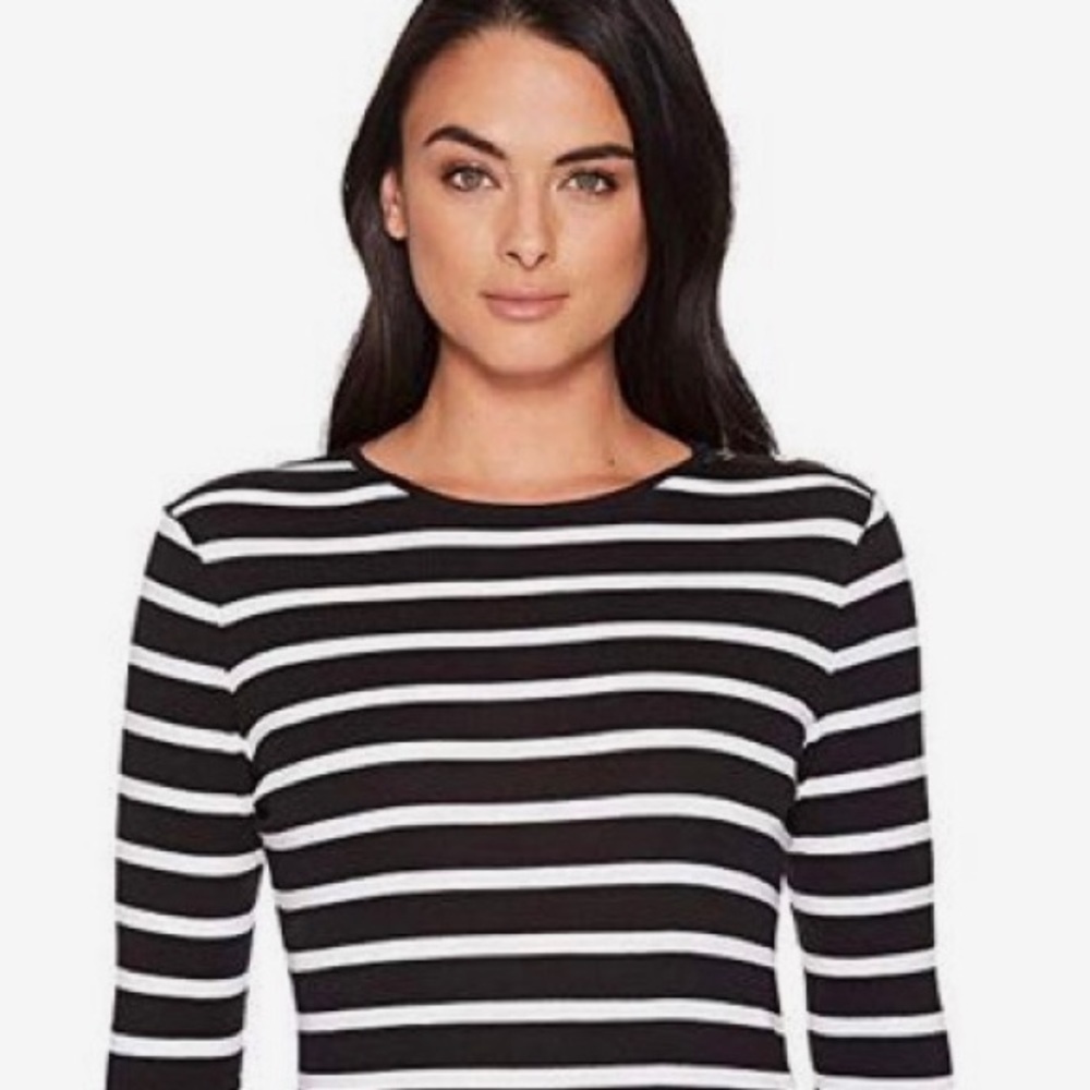 Forever 21 Stripe Boat Neck Top Size Small